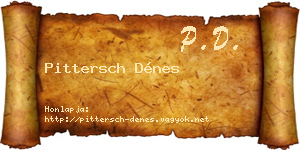 Pittersch Dénes névjegykártya